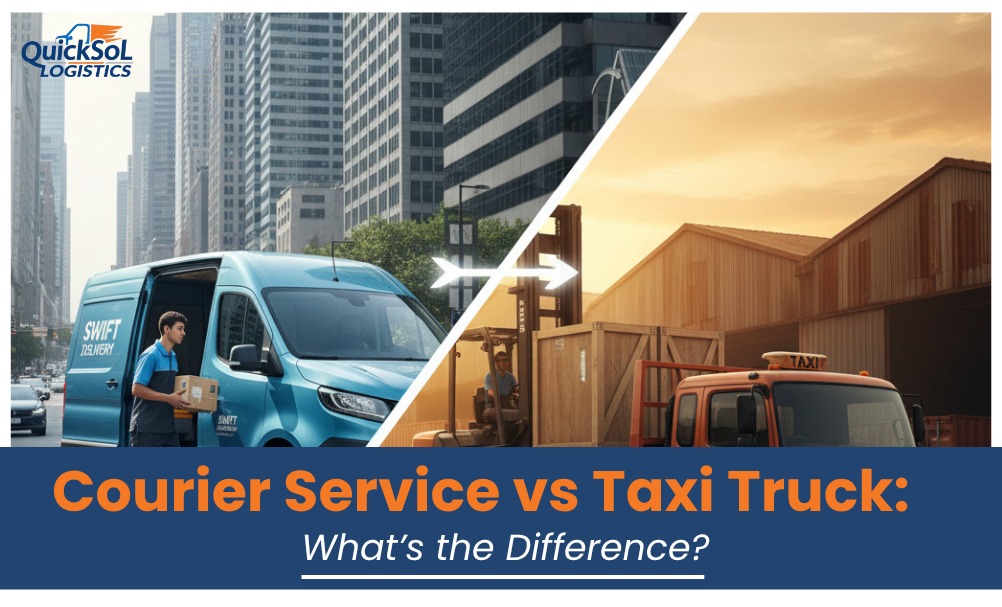 Courier Service vs Taxi Truck